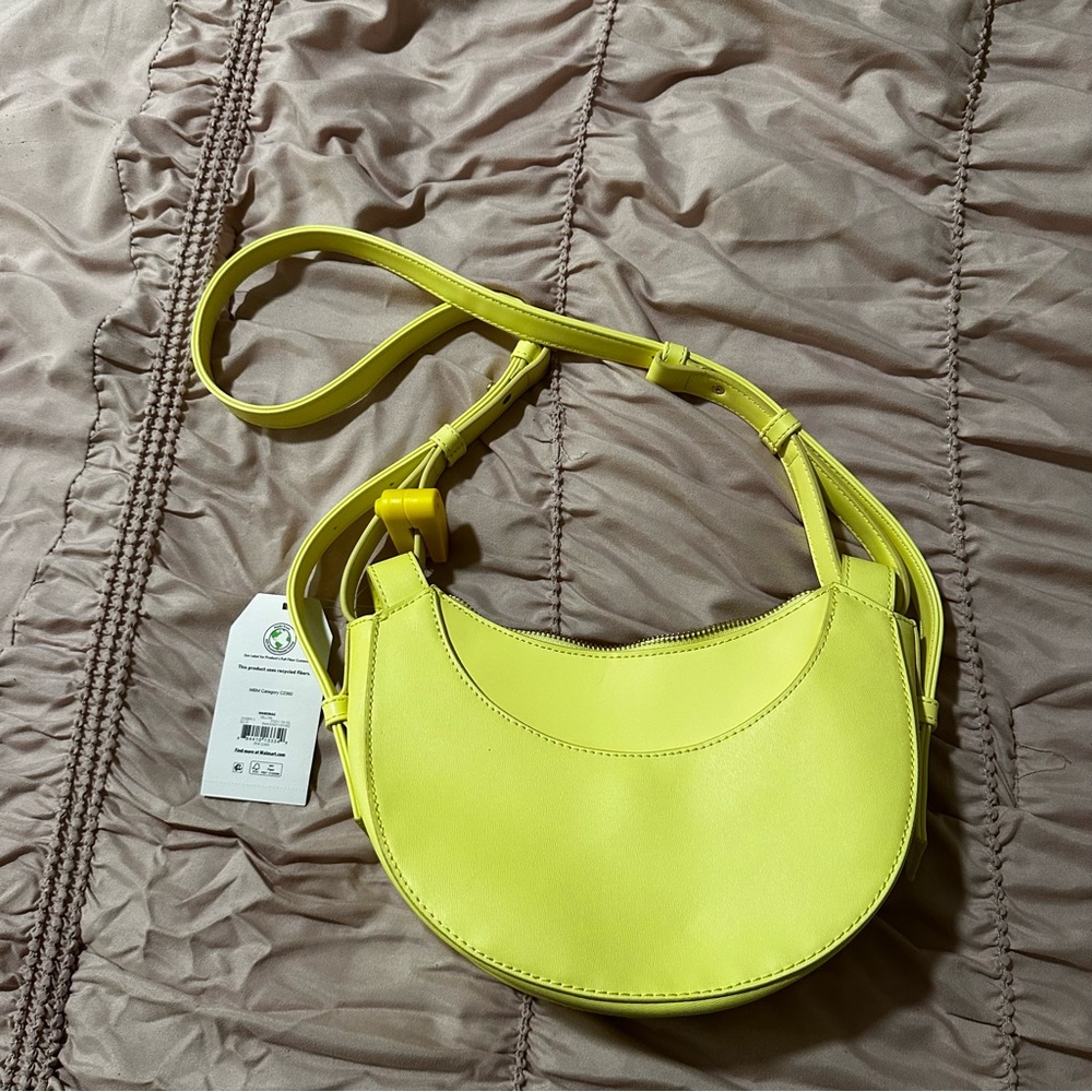 Time and Tru Women's Olivia Crossbody Bright Yellow Bag - Picture 5 of 10